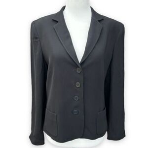 Vintage Ralph Lauren black blazer fitted notched lapel size 10